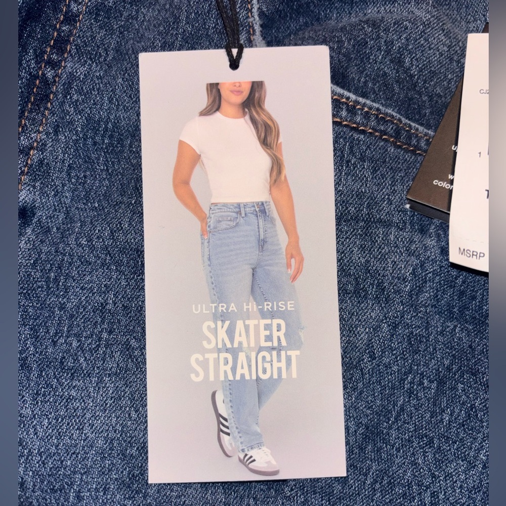 Celebrity Pink Light Blue High-Rise Skater Straight Jeans